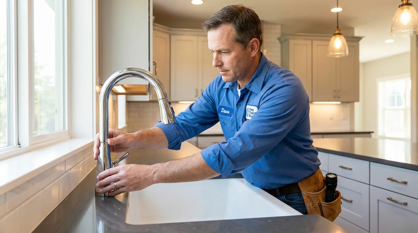 Kitchen faucet installation by Johns Plumbing LLC in Genoa City